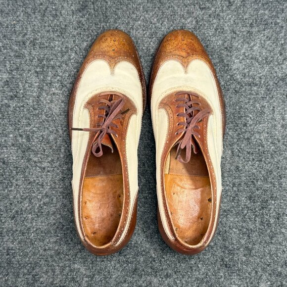 Florsheim Imperial Spectator Oxford Men\'s 9.5D Two Tone Brown‎ Leather Wingtip main image 3